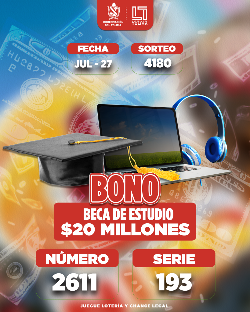 4180 En Julio Bono BECA DE ESTUDIO POR Por 20 Millones