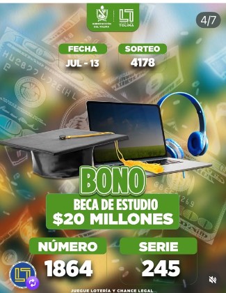 4178 En Julio Bono BECA DE ESTUDIO POR Por 20 Millones
