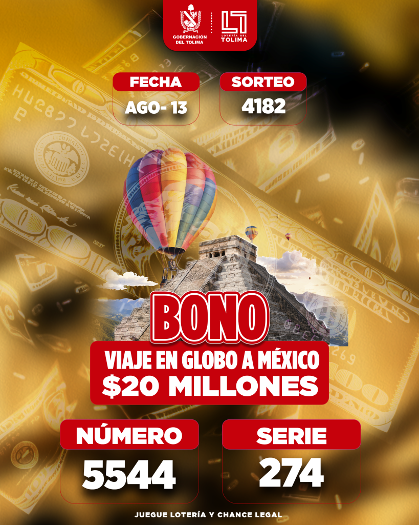 4182 En Agosto BONO VIAJE EN GLOBO A MEXICO POR 20 MILLONES