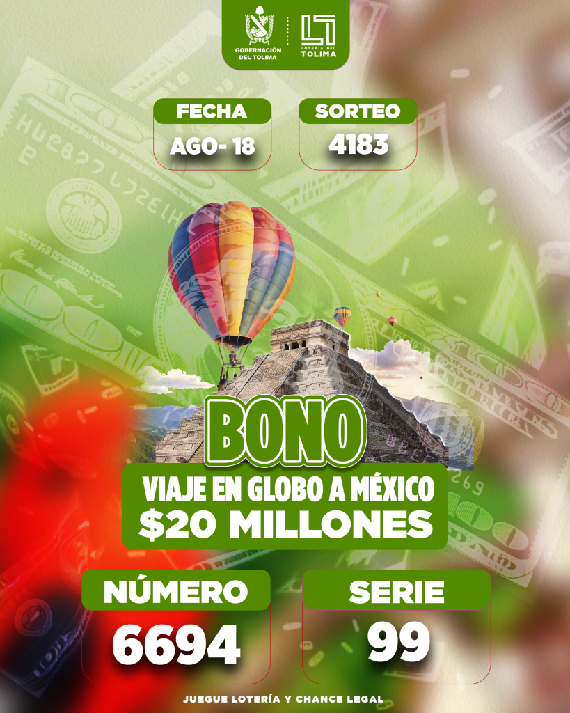 4183 En Agosto BONO VIAJE EN GLOBO A MEXICO POR 20 MILLONES