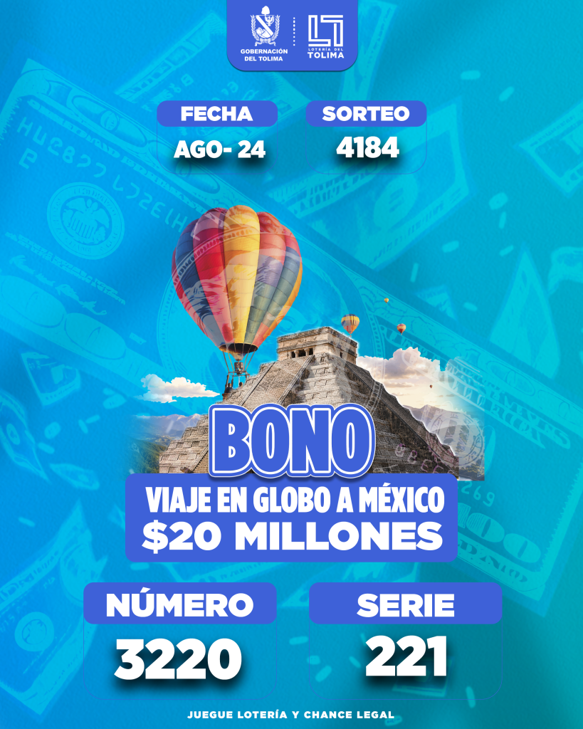 4184 En Agosto BONO VIAJE EN GLOBO A MEXICO POR 20 MILLONES